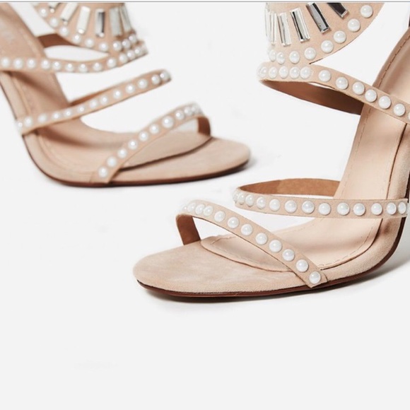 Solange embellish heel in nude faux suede - Picture 2 of 4